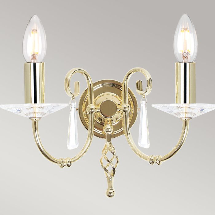 Aegean Polished Brass Double Wall Light