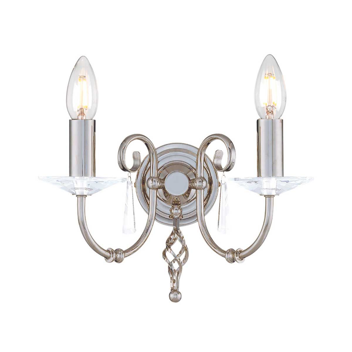 Aegean Polished Nickel Double Wall Light AG2-POL-NICKEL by Elstead Lighting