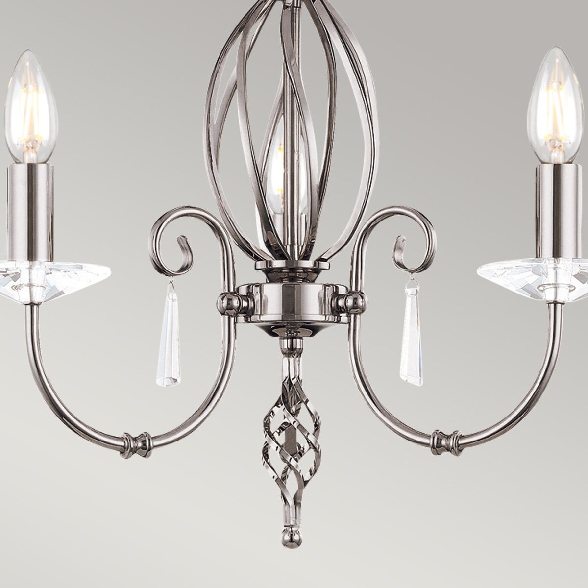 Aegean 3 Light Polished NIckel Chandelier