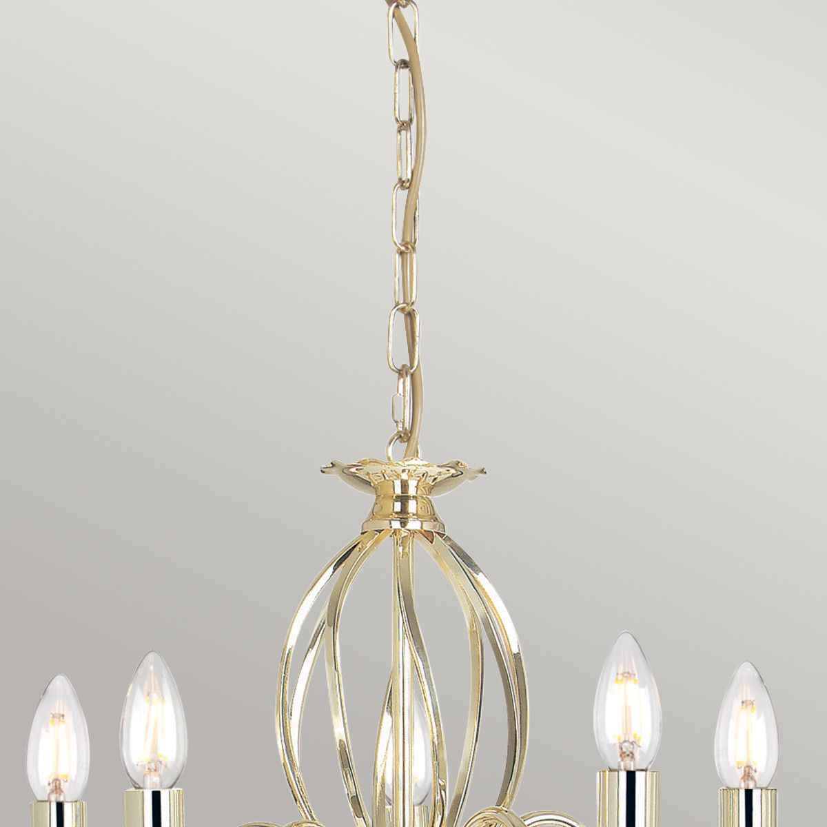Aegean 5 Light Polished Brass Chandelier