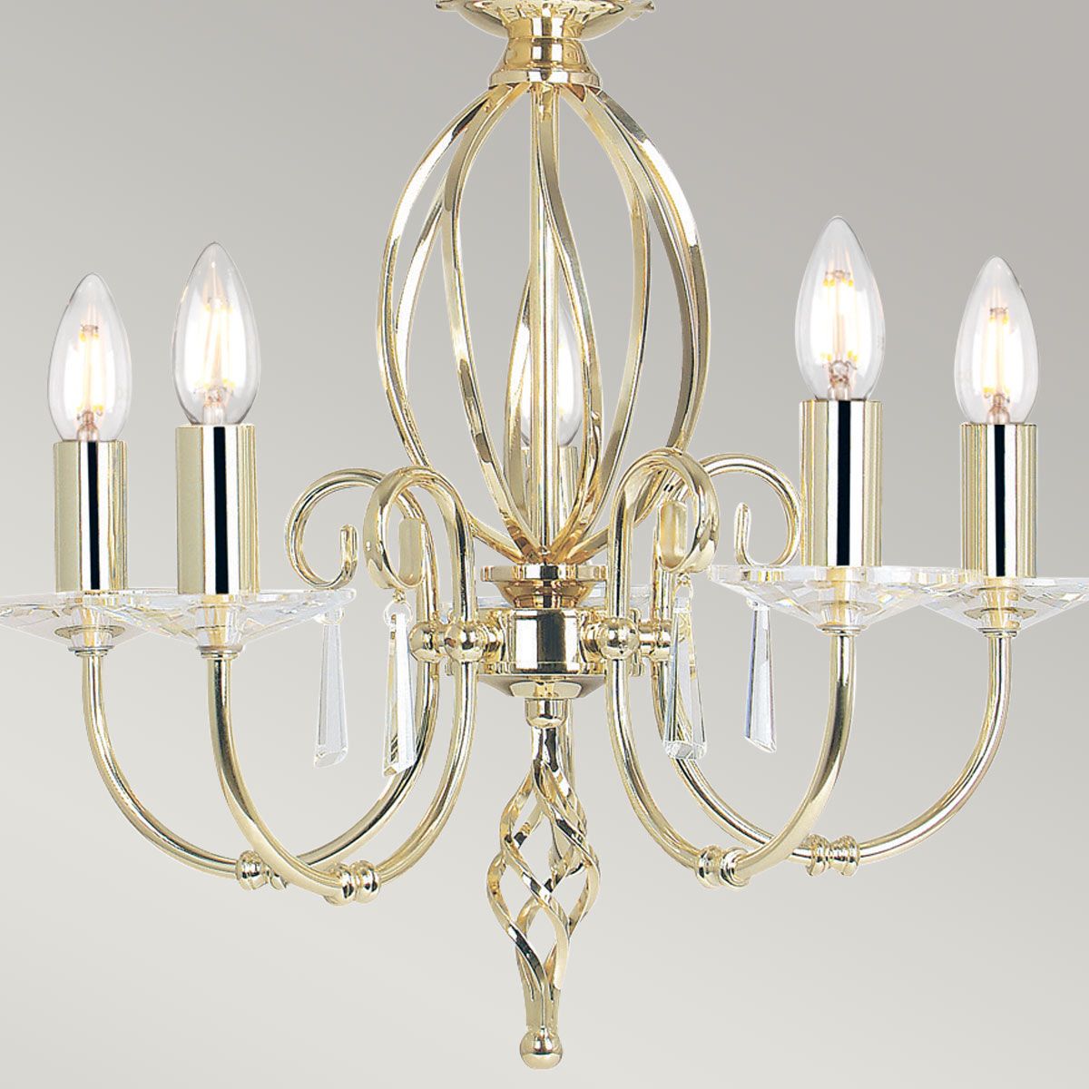 Aegean 5 Light Polished Brass Chandelier