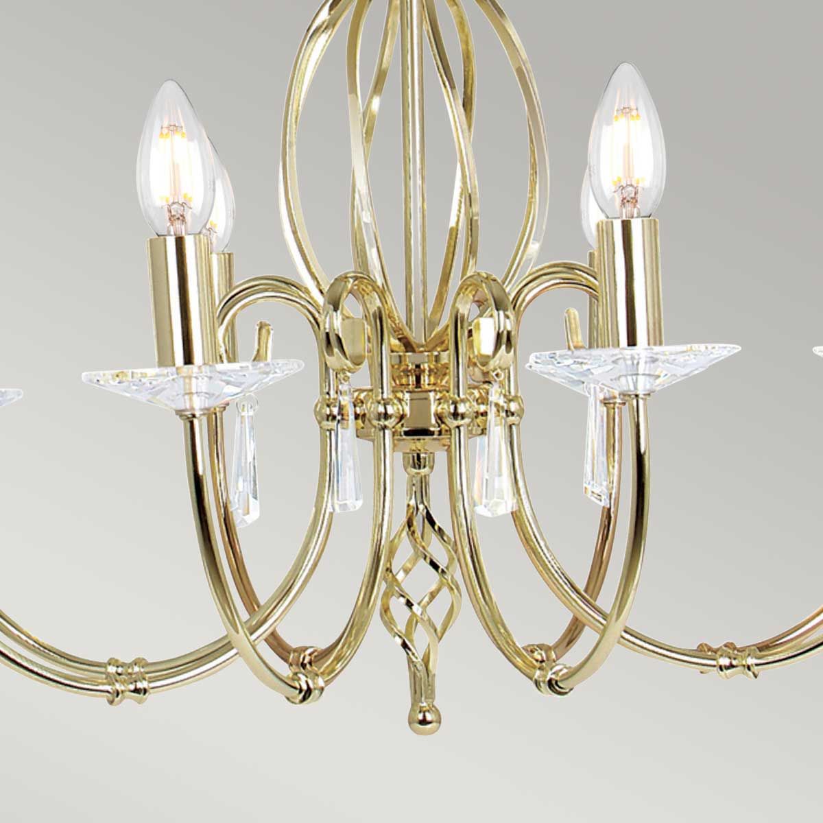 Aegean 8 Light Polished Brass Chandelier