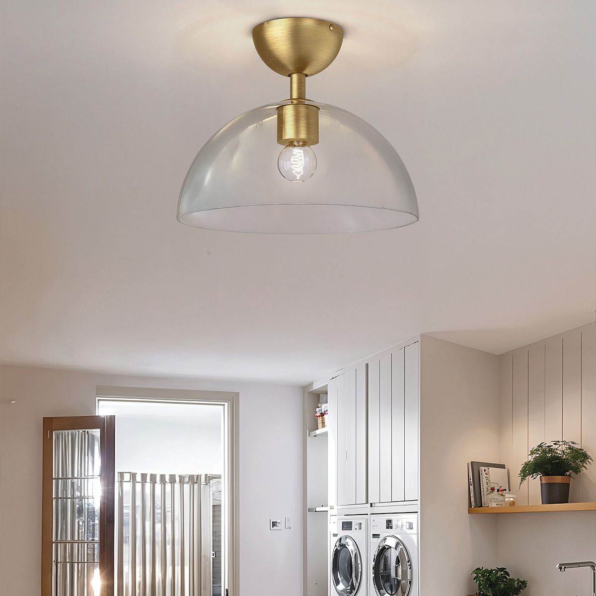 Alora Mood Jude Gold Semi Flush Ceiling Light