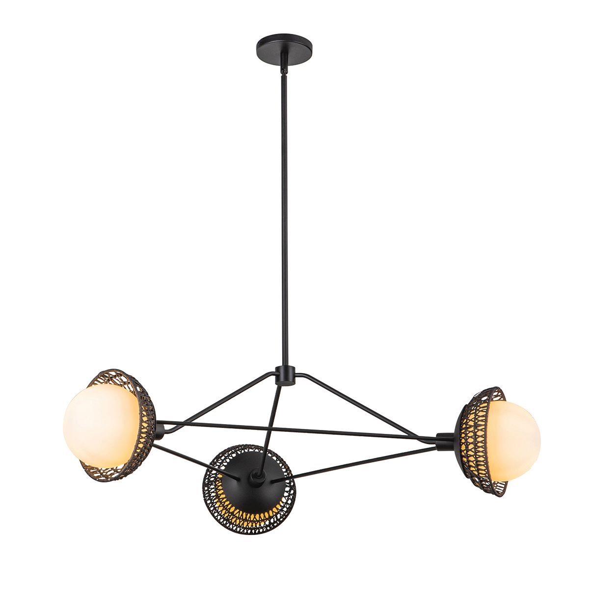 Alora Mood Perth Living Room 3 Light Black Chandelier By Elstead Lighting ALM-PERTH3-BK