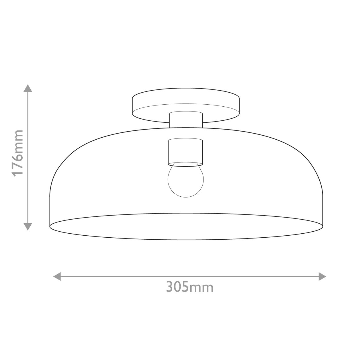 Alora Mood Sylvia Black Semi Flush Ceiling Light