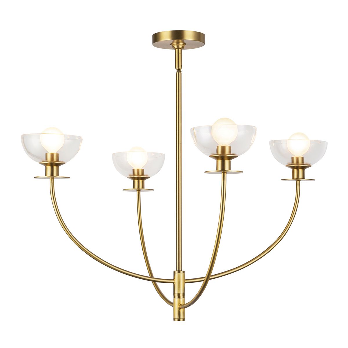 Alora Mood Sylvia Living Room 4 Light Gold Chandelier By Elstead Lighting ALM-SYLVIA4-BG-CL
