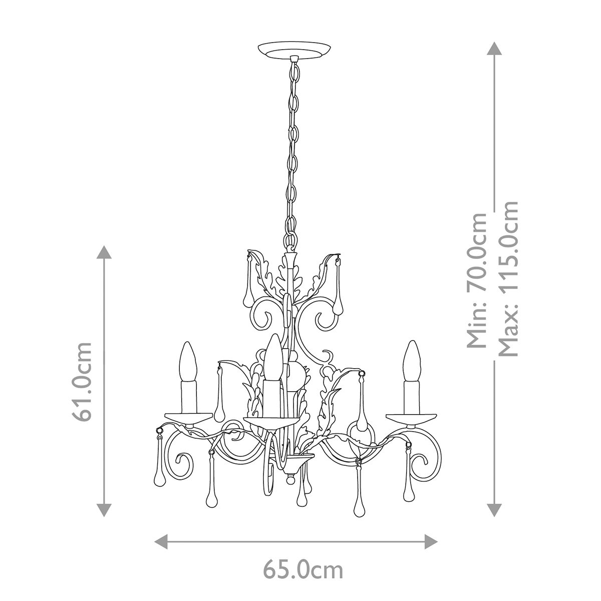 Amarili Duo-Mount 3 Light Gold & Bronze Chandelier