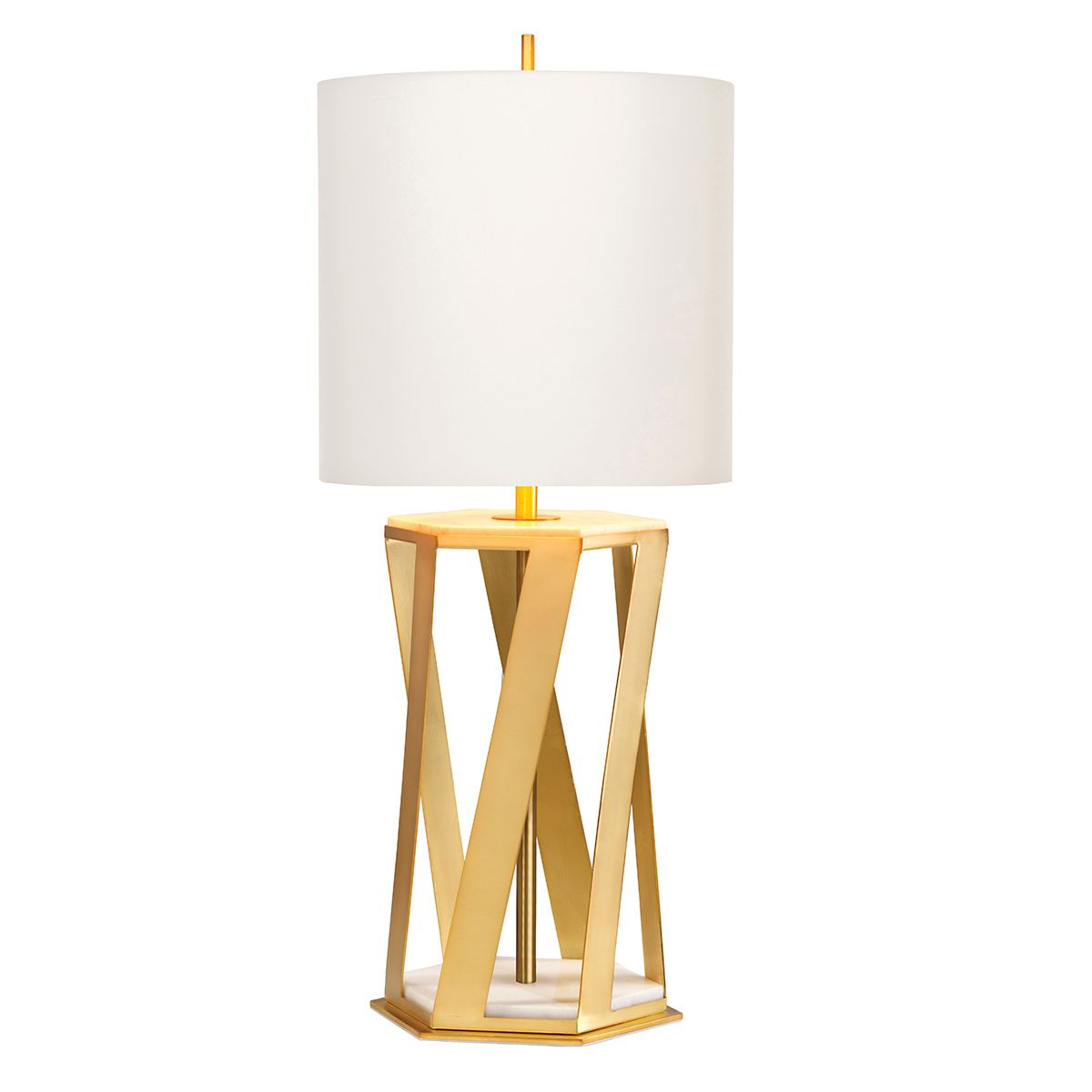 Apollo 1 Light Brushed Brass Table Lamp APOLLO-TL-WHT by Elstead Lighting