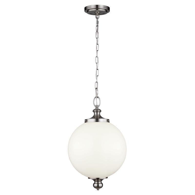 Feiss Parkman Brushed Steel Large Pendant Ceiling Light-OPEN-BOX