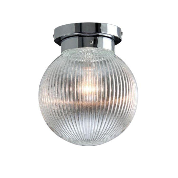 Art Deco Flush & Semi Flush - Kansa Prismatic Globes Flush Ceiling Light PRISM427