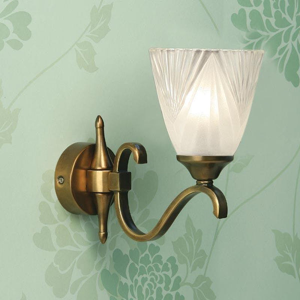 Art Deco Wall Light - Columbia Brass Finish Single Wall Light 63452