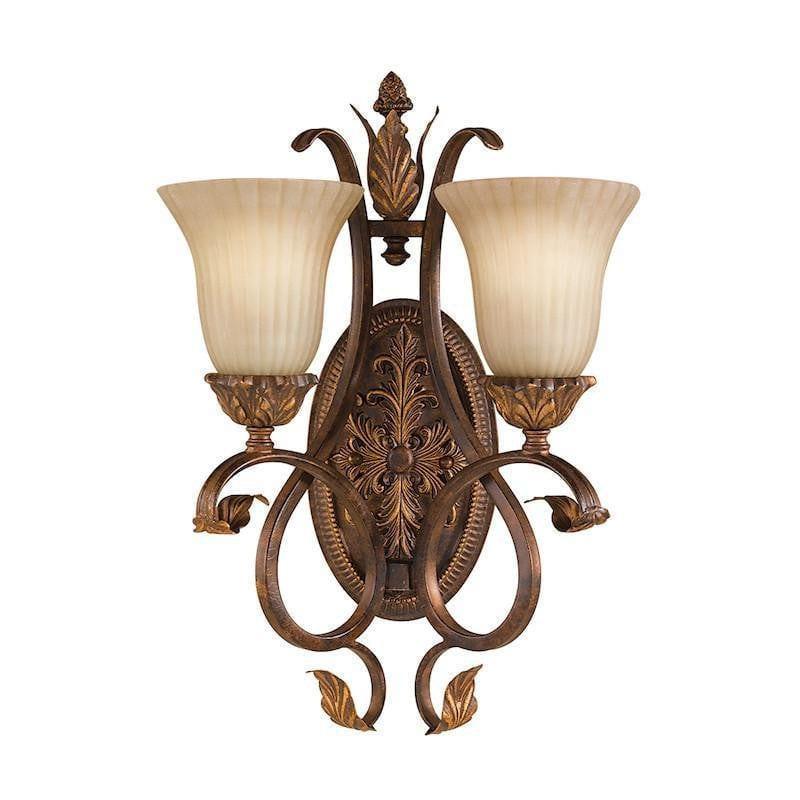 Feiss Sonoma Valley Aged Tortoise Shell Twin Arm Wall Light-warehouse-180926