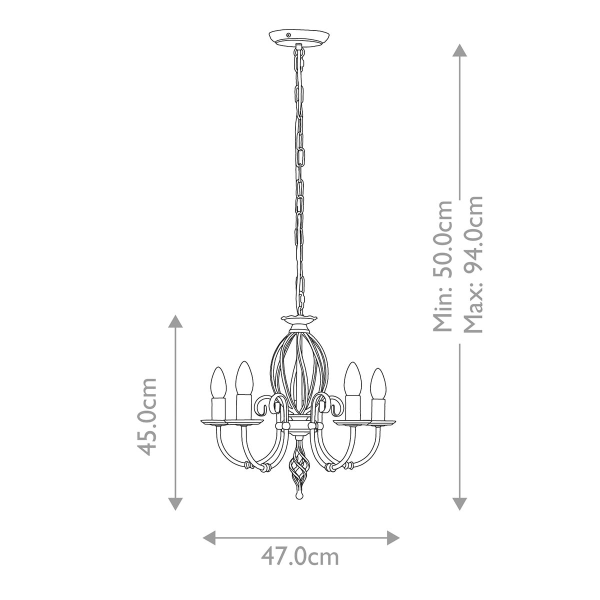 Elstead  Aged Brass 5 Light Chandelier