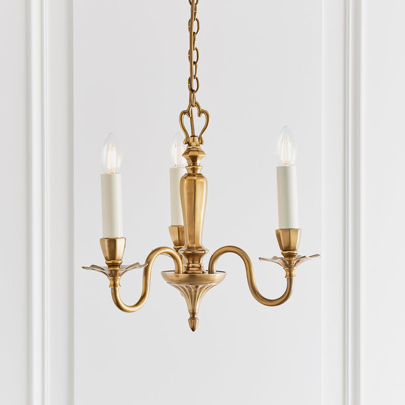 Interiors 1900 Asquith Solid Brass 3 Light Chandelier-Interiors 1900-1-Tiffany Lighting Direct