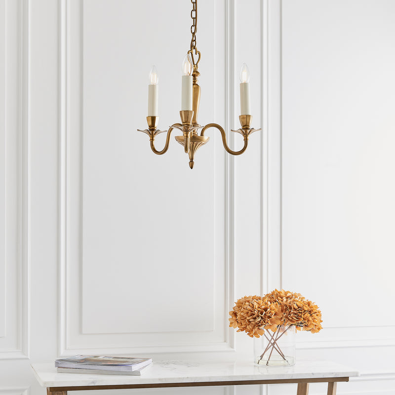 Interiors 1900 Asquith Solid Brass 3 Light Chandelier-Interiors 1900-8-Tiffany Lighting Direct