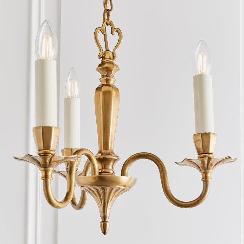Interiors 1900 Asquith Solid Brass 3 Light Chandelier-Interiors 1900-9-Tiffany Lighting Direct