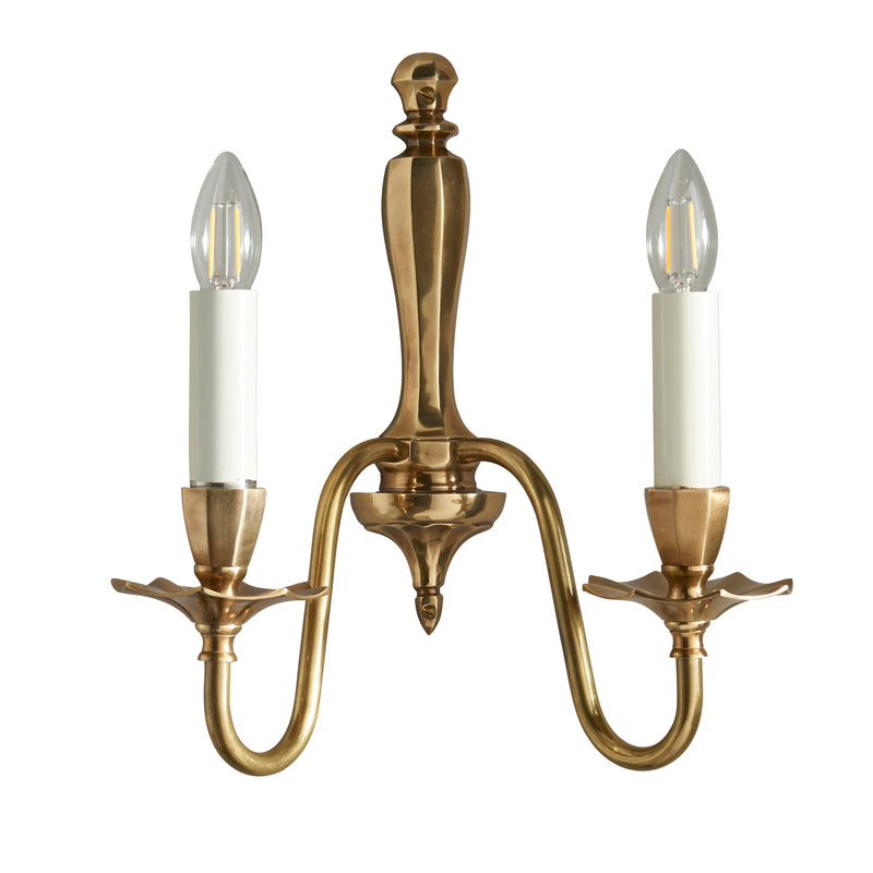 Interiors 1900 Asquith Double Brass Double Wall Light