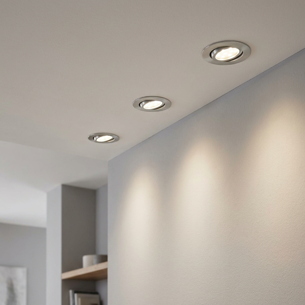 Eglo Pineda Set of 3 LED Nickel Recessed Downlights - 8.4cm by Eglo Lighting — suits kitchens, living rooms & bedrooms
