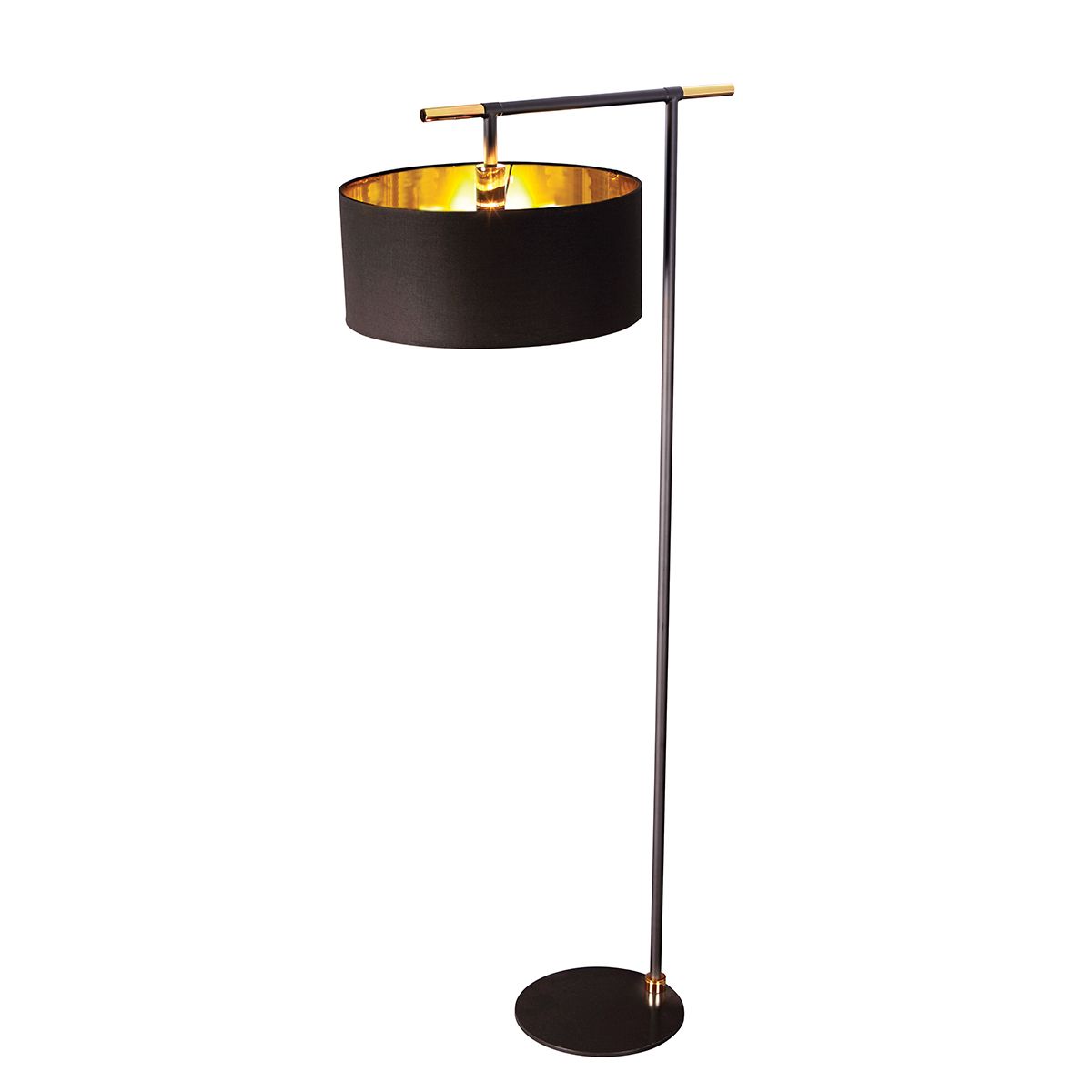 Balance 1 Light Black Floor Lamp BALANCE-FL-BKPB by Elstead Lighting