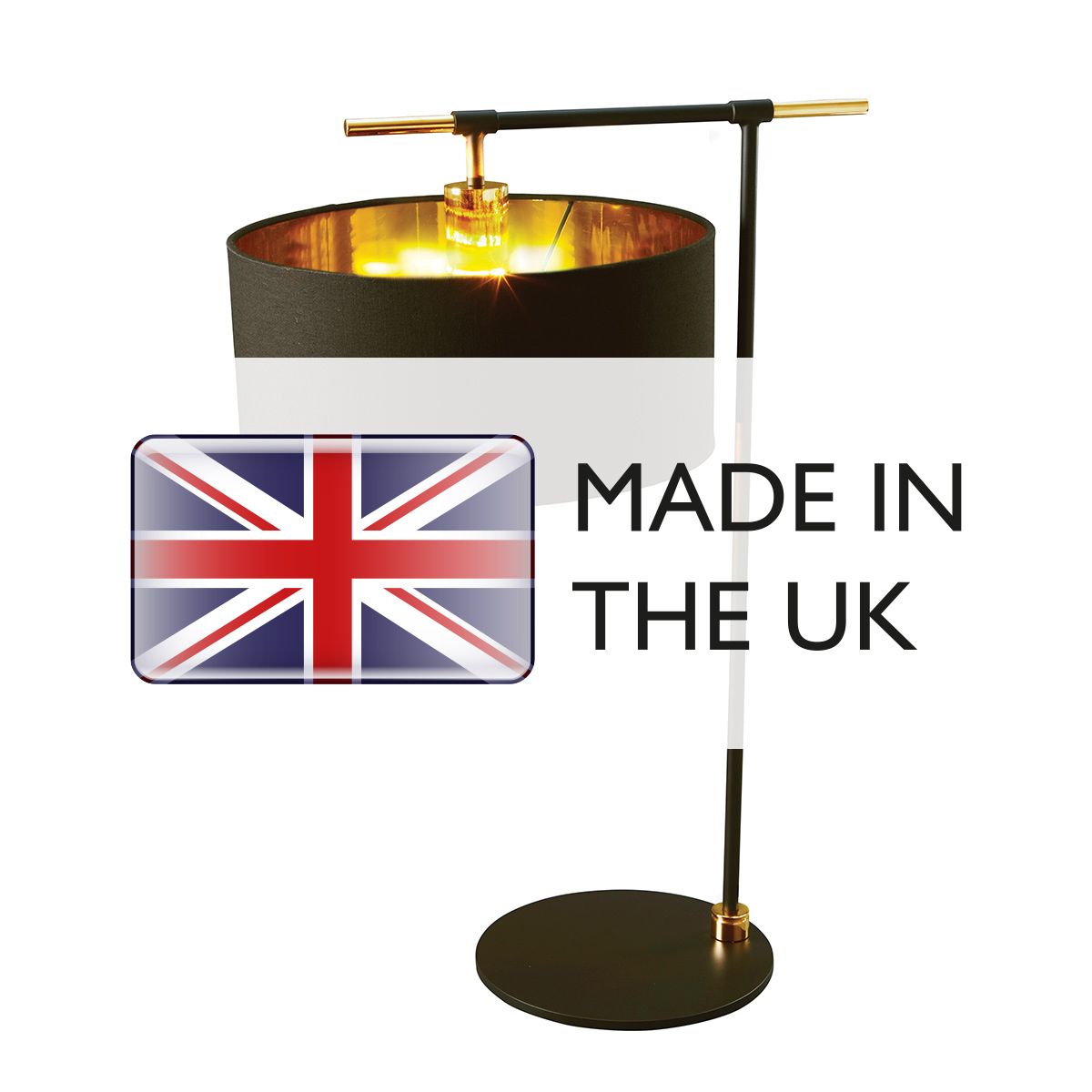 Balance 1 Light Black & Brass Table Lamp