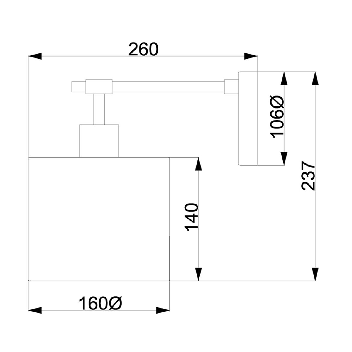 Balance 1 Light Black Wall Light