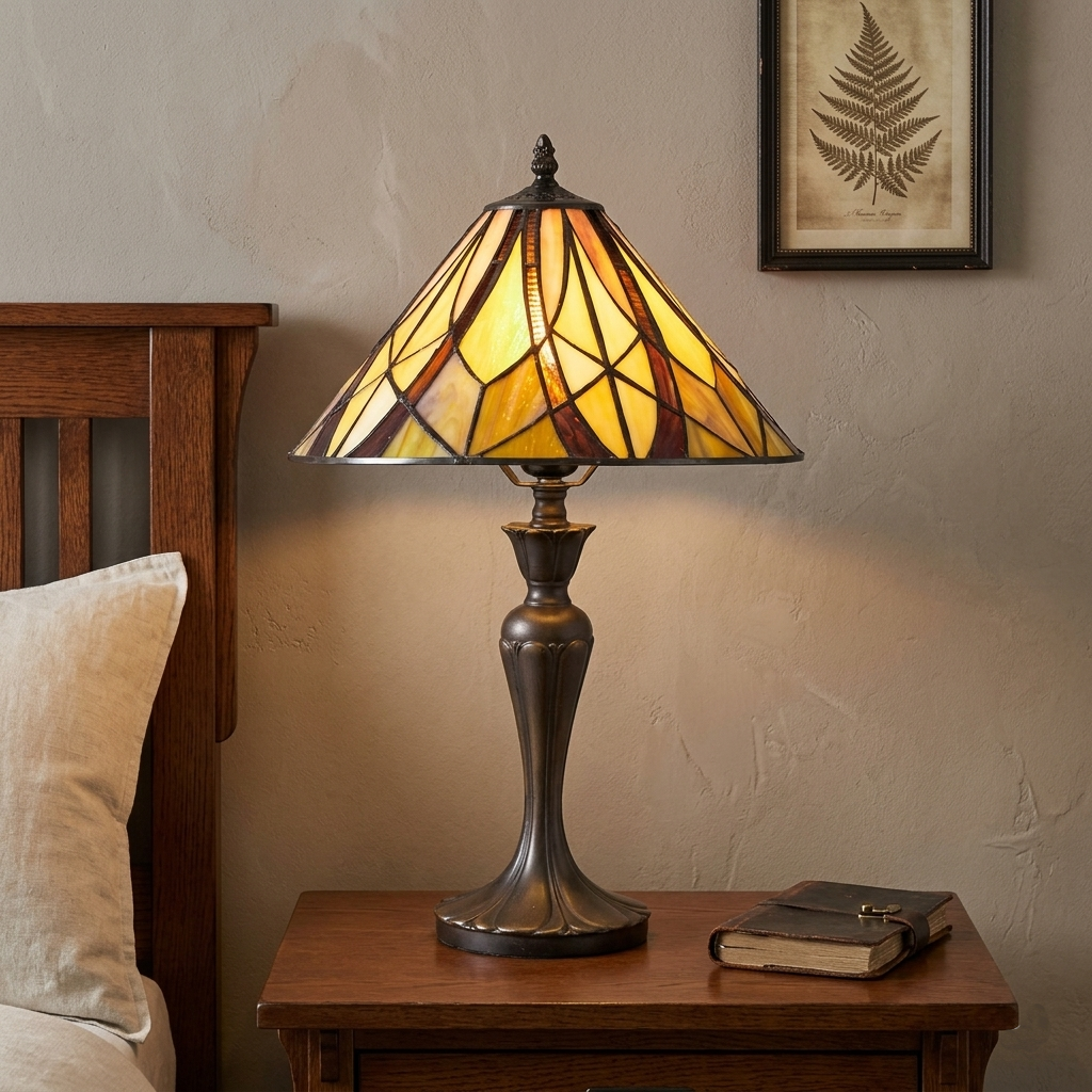 Oaks Lighting Basset Tiffany Style Medium Table Lamp