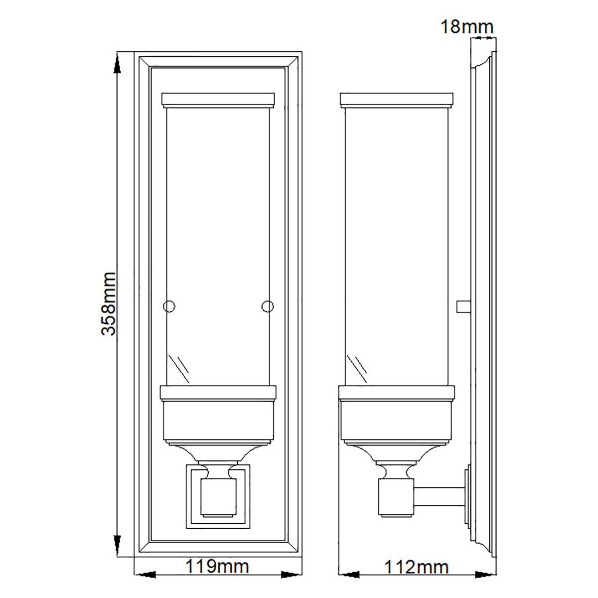 Cambridge Polished Chrome Finish Bathroom Wall Light — close-up detail