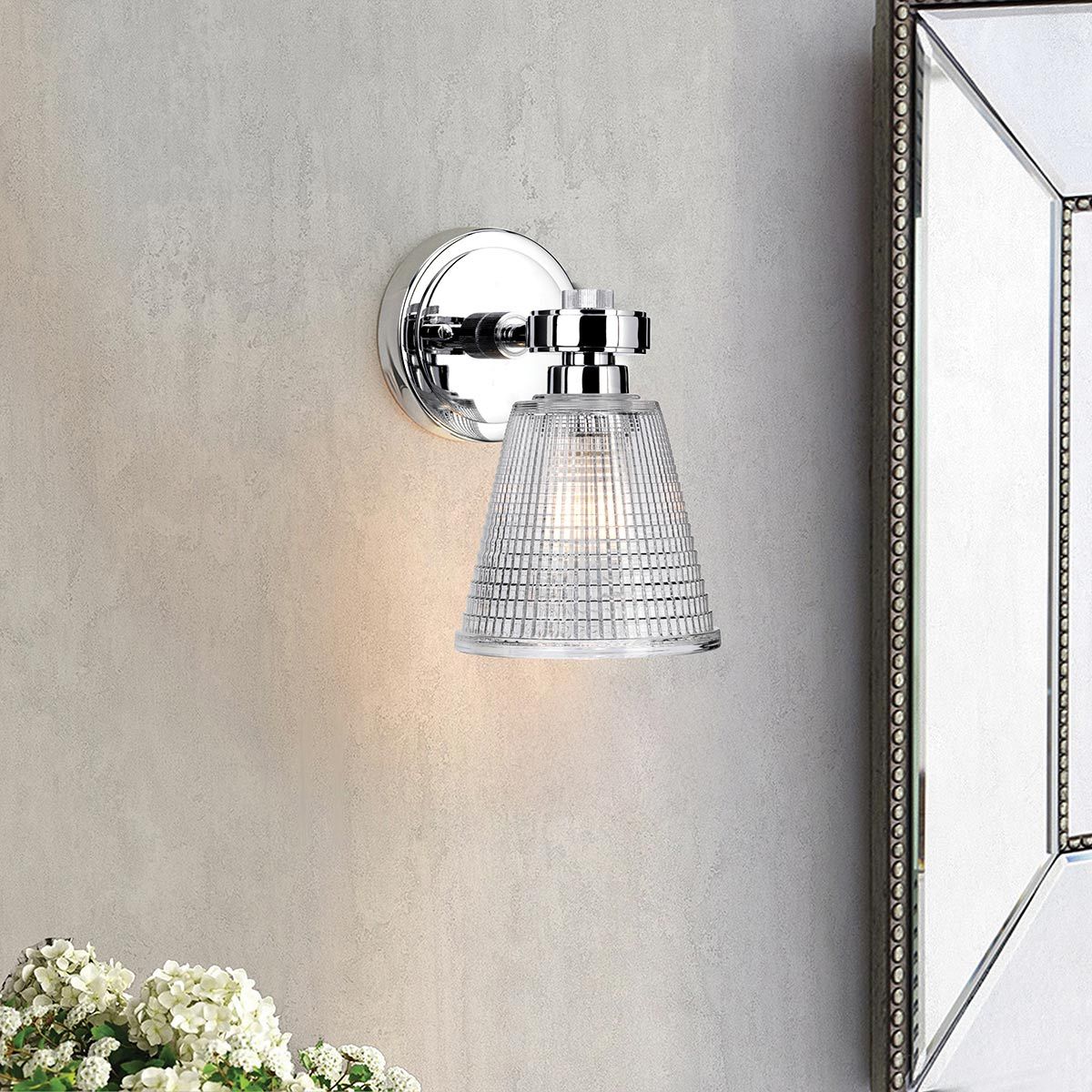 Gunnislake Polished Chrome Bathroom Wall Light-WAREHOUSE-40-130226