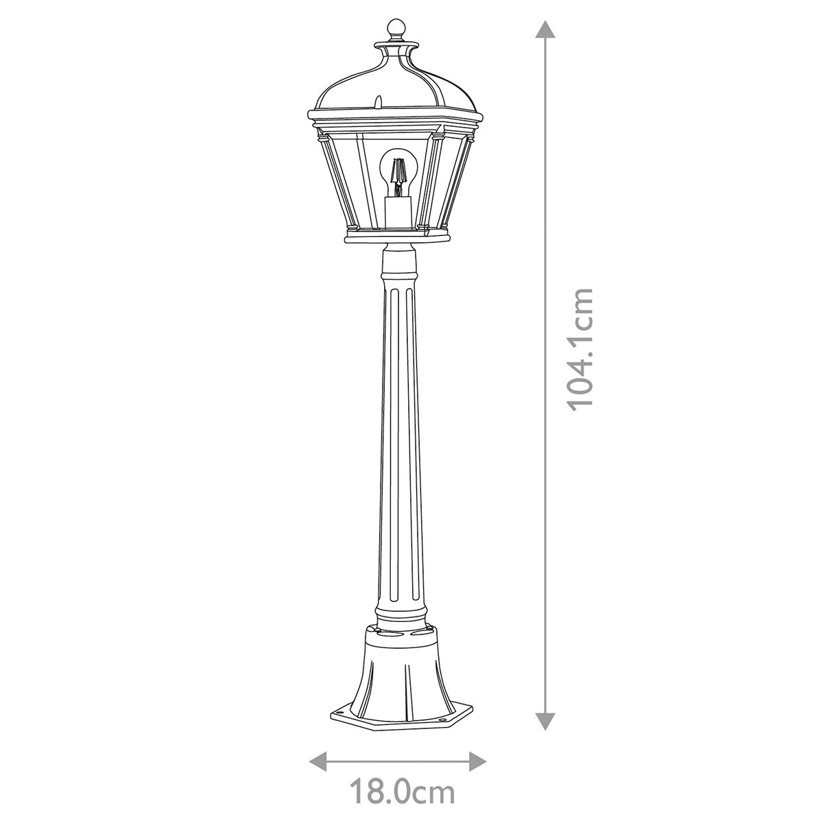 Elstead Bayview Black Medium Outdoor Bollard Light