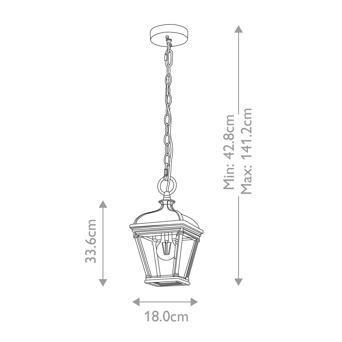 Elstead Bayview 1 Light Medium Outdoor Chain Lantern