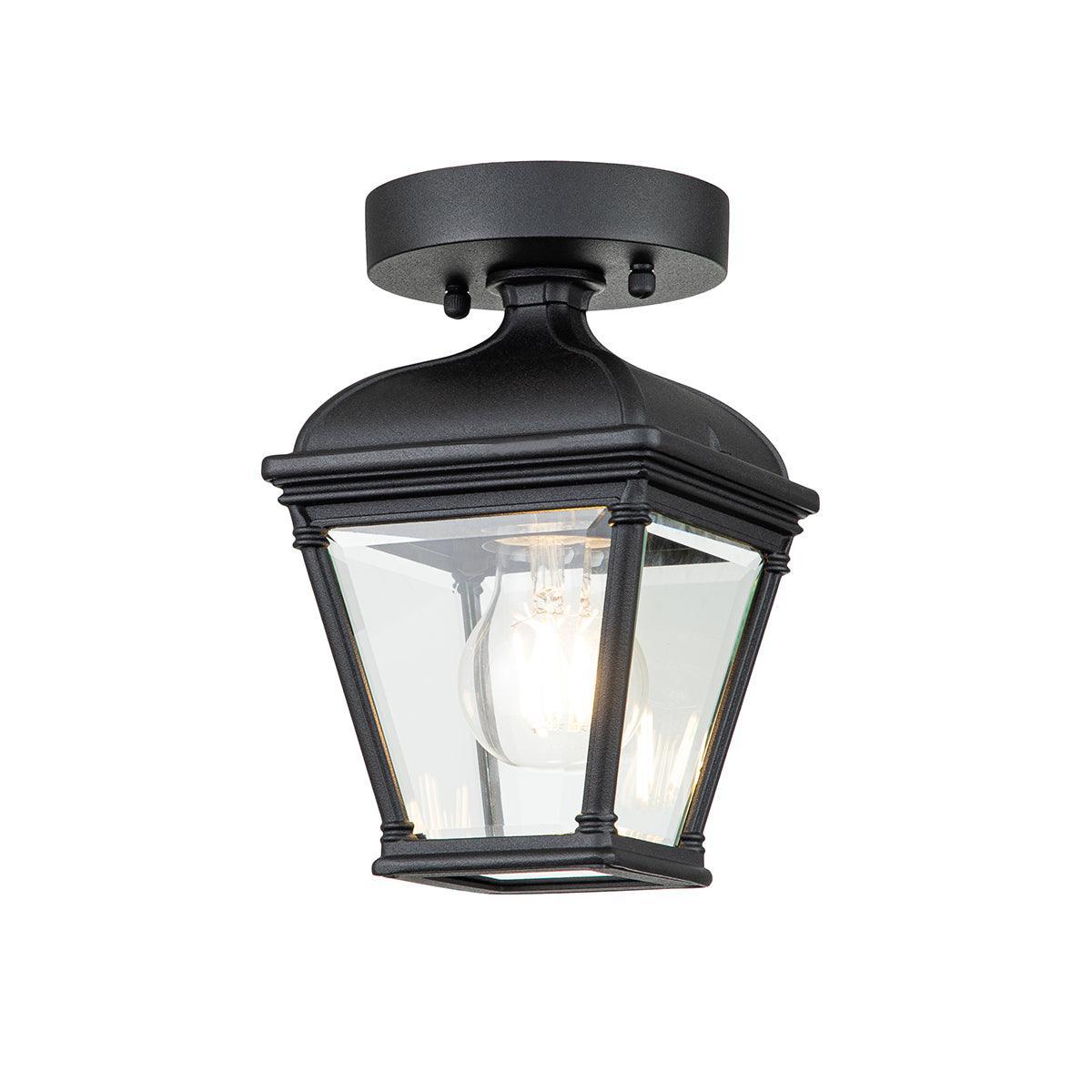 Elstead Bayview 1 Light Outdoor Black Porch Lantern-WAREHOUSE-40-260626