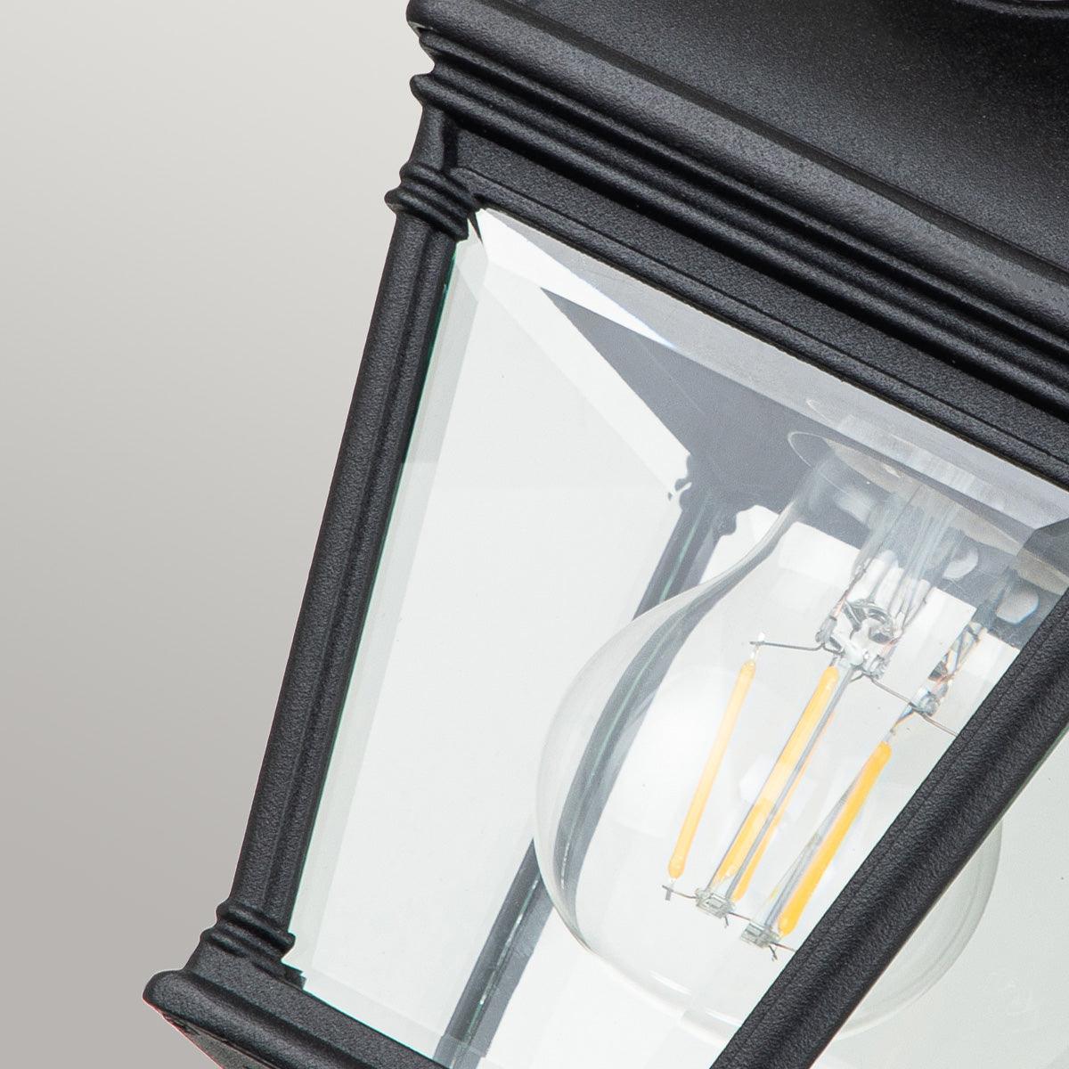 Elstead Bayview 1 Light Outdoor Black Porch Lantern-WAREHOUSE-40-260626