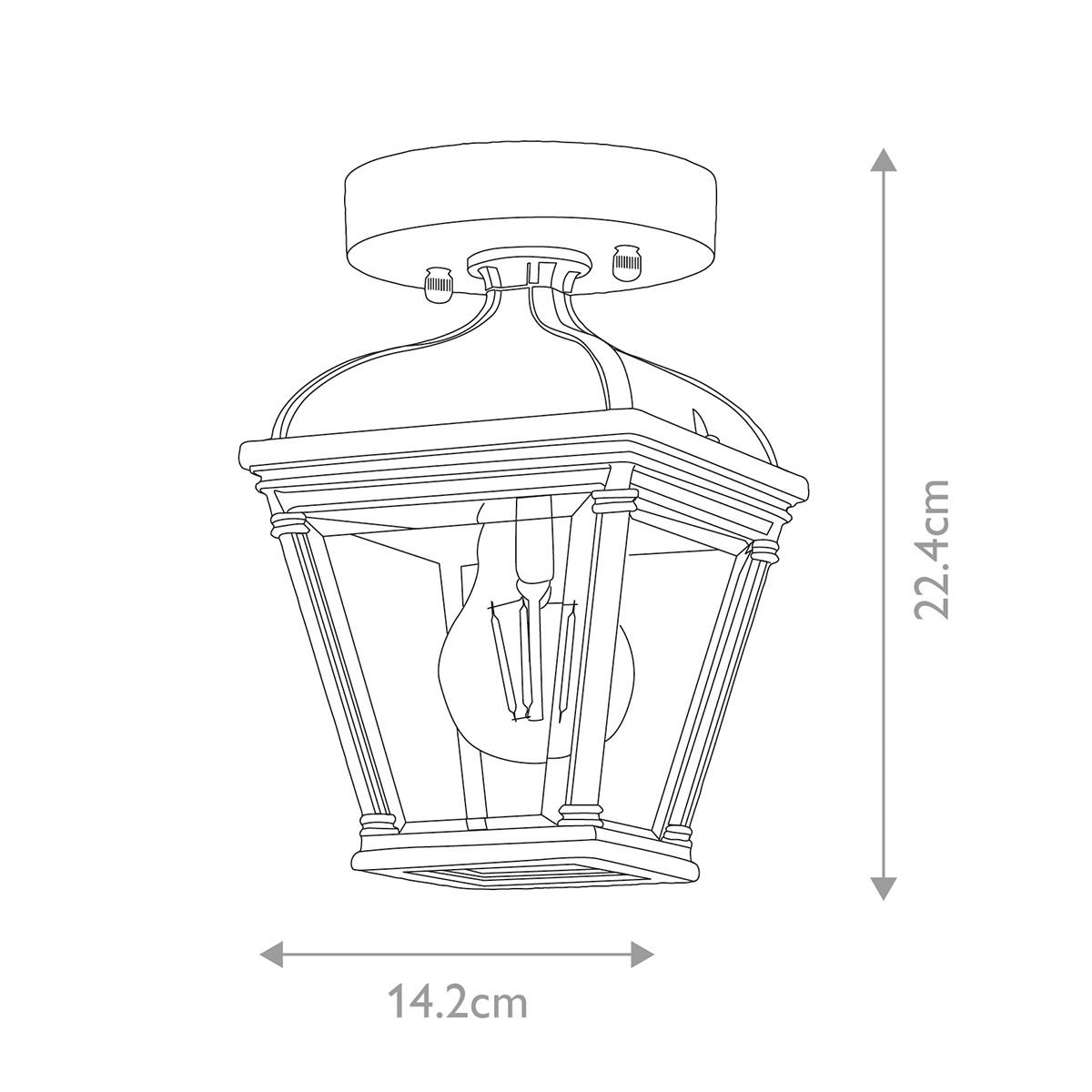 Elstead Bayview 1 Light Outdoor Black Porch Lantern-WAREHOUSE-40-260626