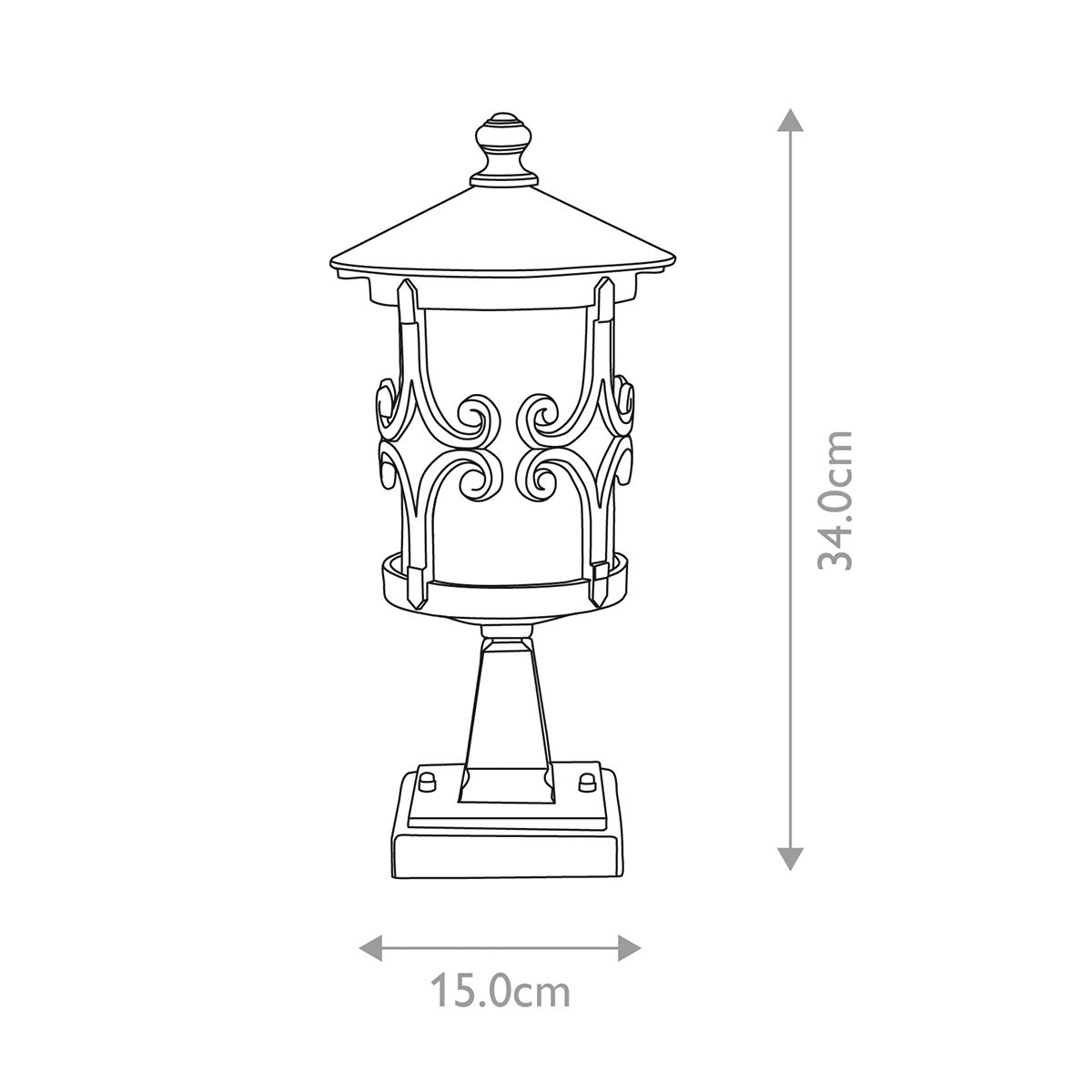 Elstead Hereford Black Outdoor Pedestal Lantern