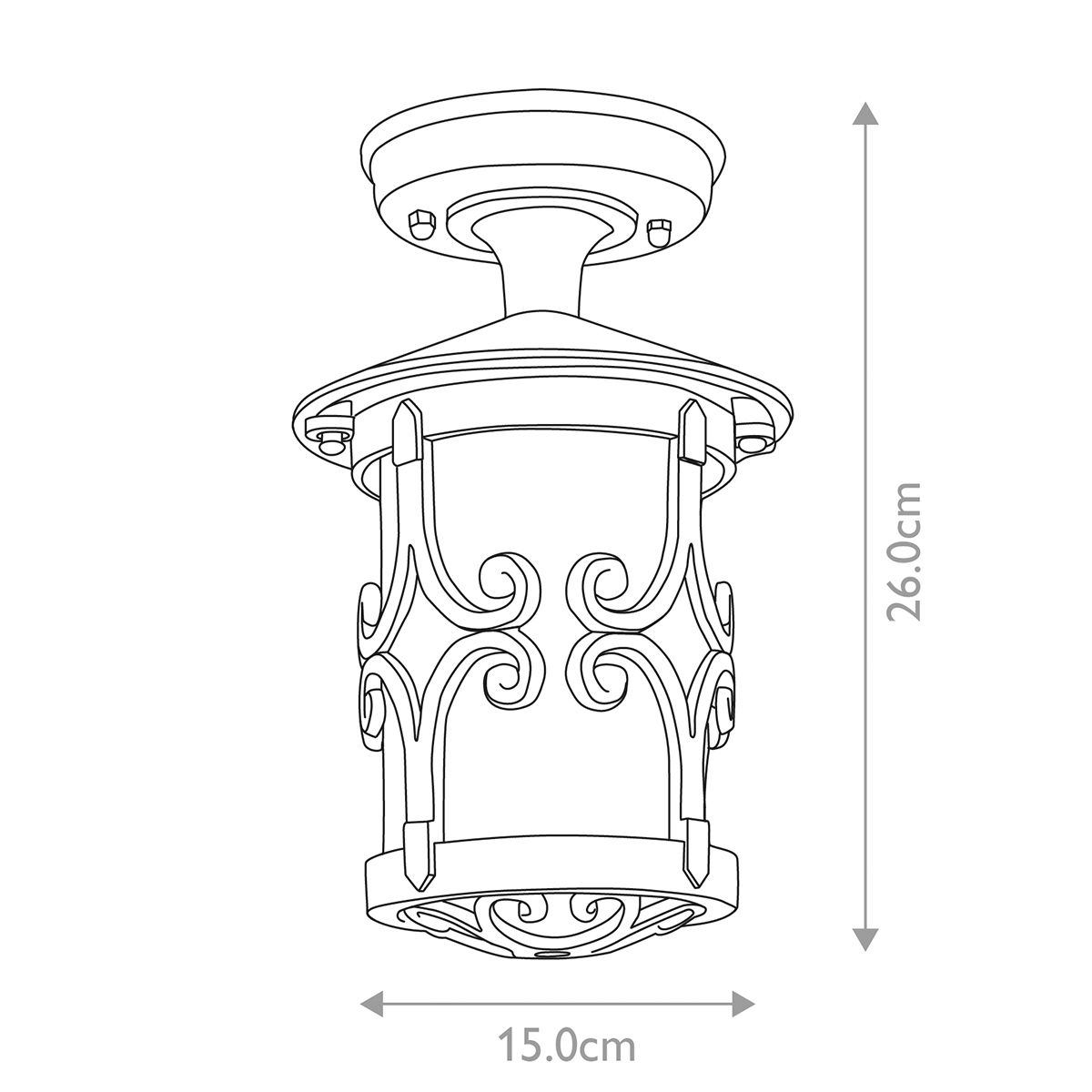 Elstead Hereford Black Outdoor Porch Ceiling  Lantern