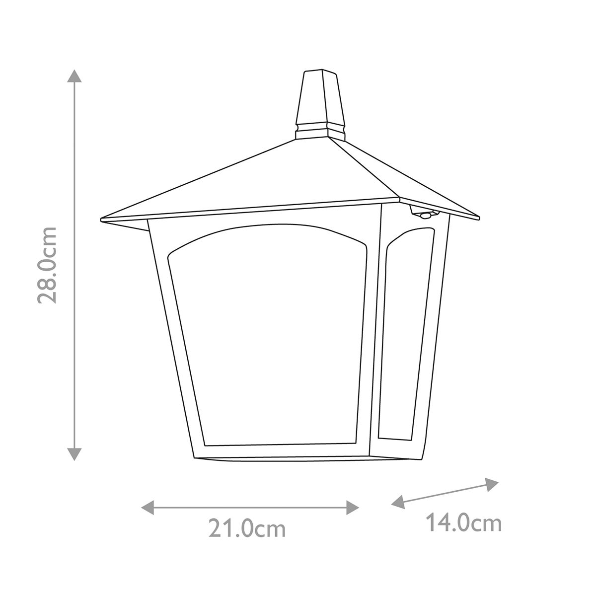 Elstead York Black Outdoor Half Wall Light