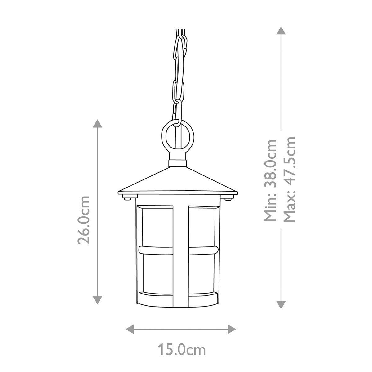 Elstead Hereford II Black Outdoor Pendant Light
