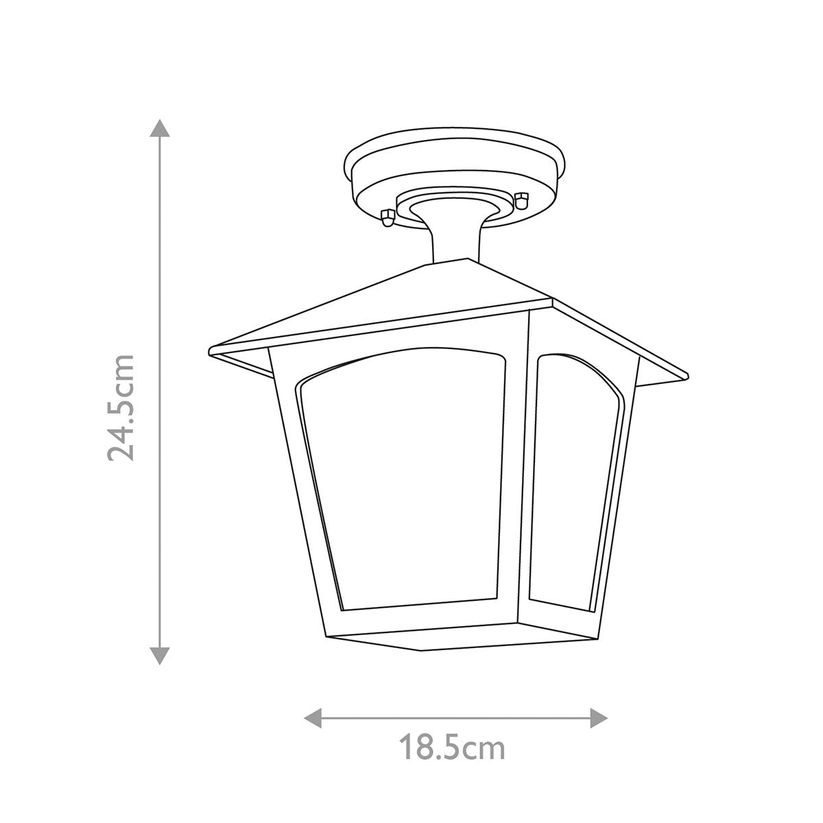 Elstead York Black Outdoor Porch Ceiling  Lantern