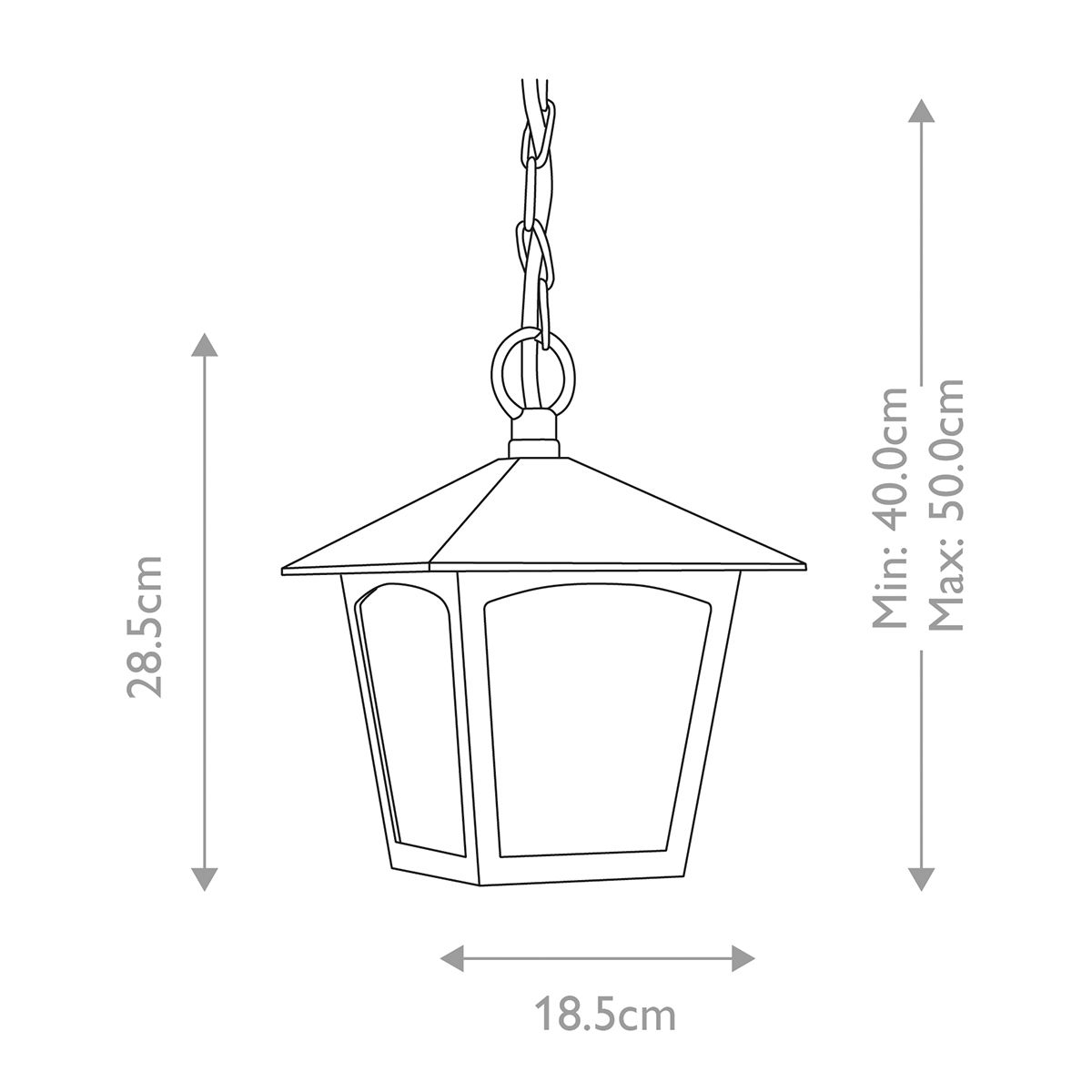 Elstead York Black Outdoor Pendant Light