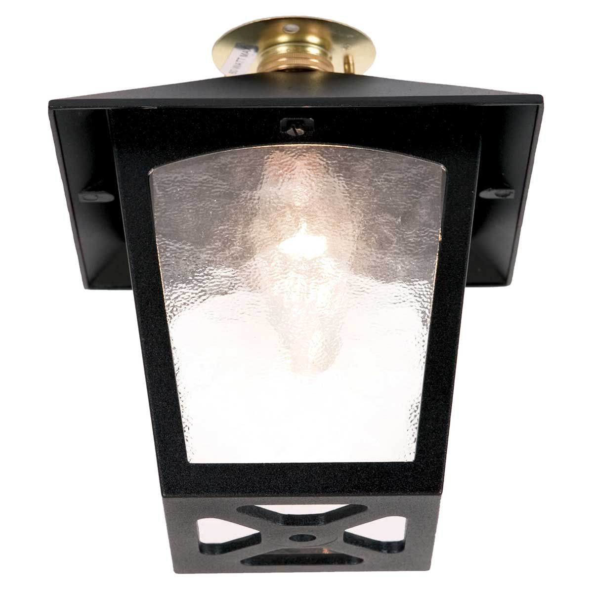 York 1 Light Black Flush Porch Lantern