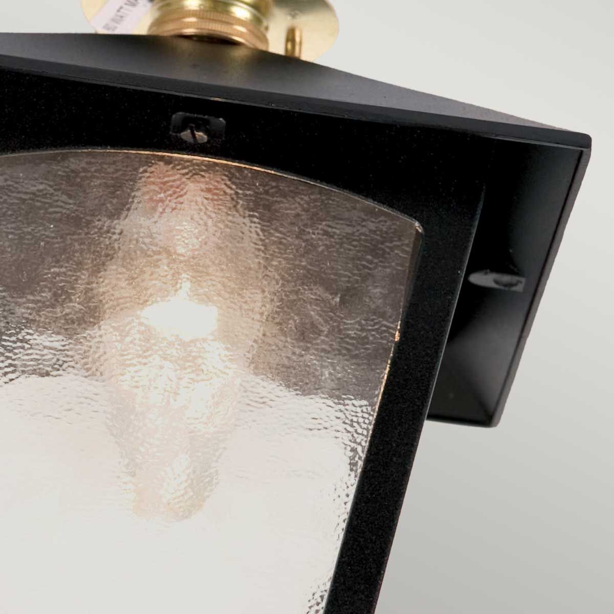 York 1 Light Black Flush Porch Lantern