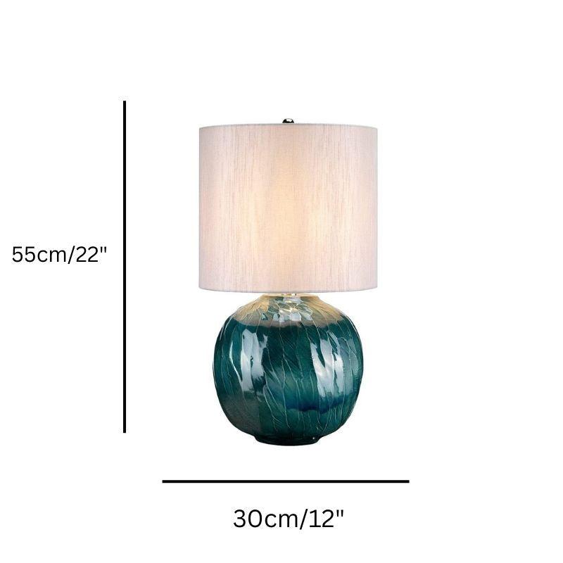 blue globe ceramic lamp size guide