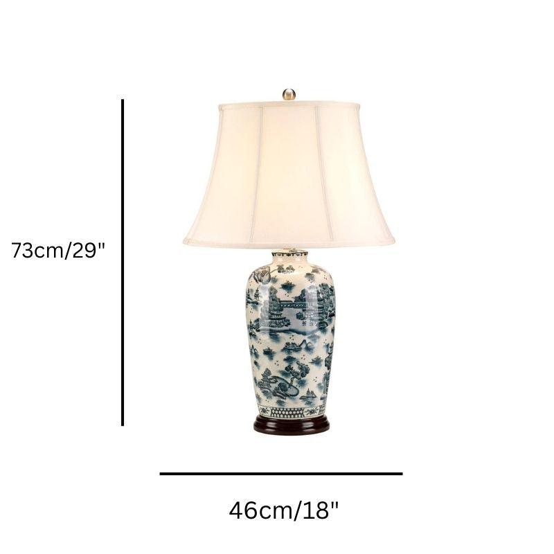 blue traditional ceramic table lamp size guide