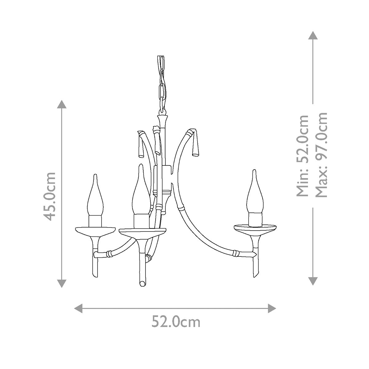 Elstead Brightwell 3 Light Nickel Chandelier Ceiling Light