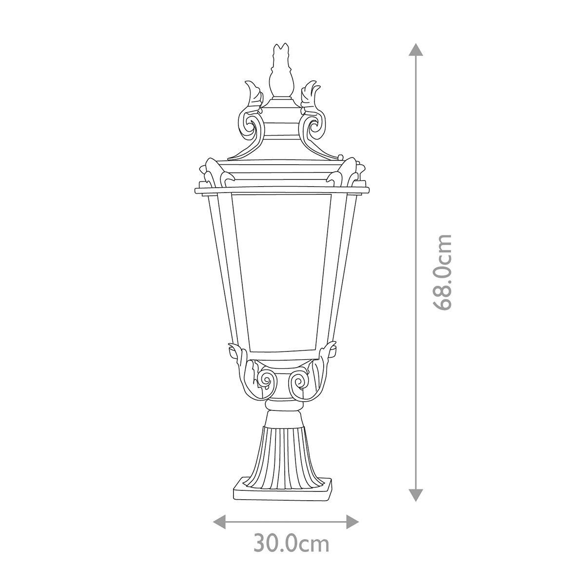 Baltimore Weathered Bronze Large Outdoor Pedestal Lantern