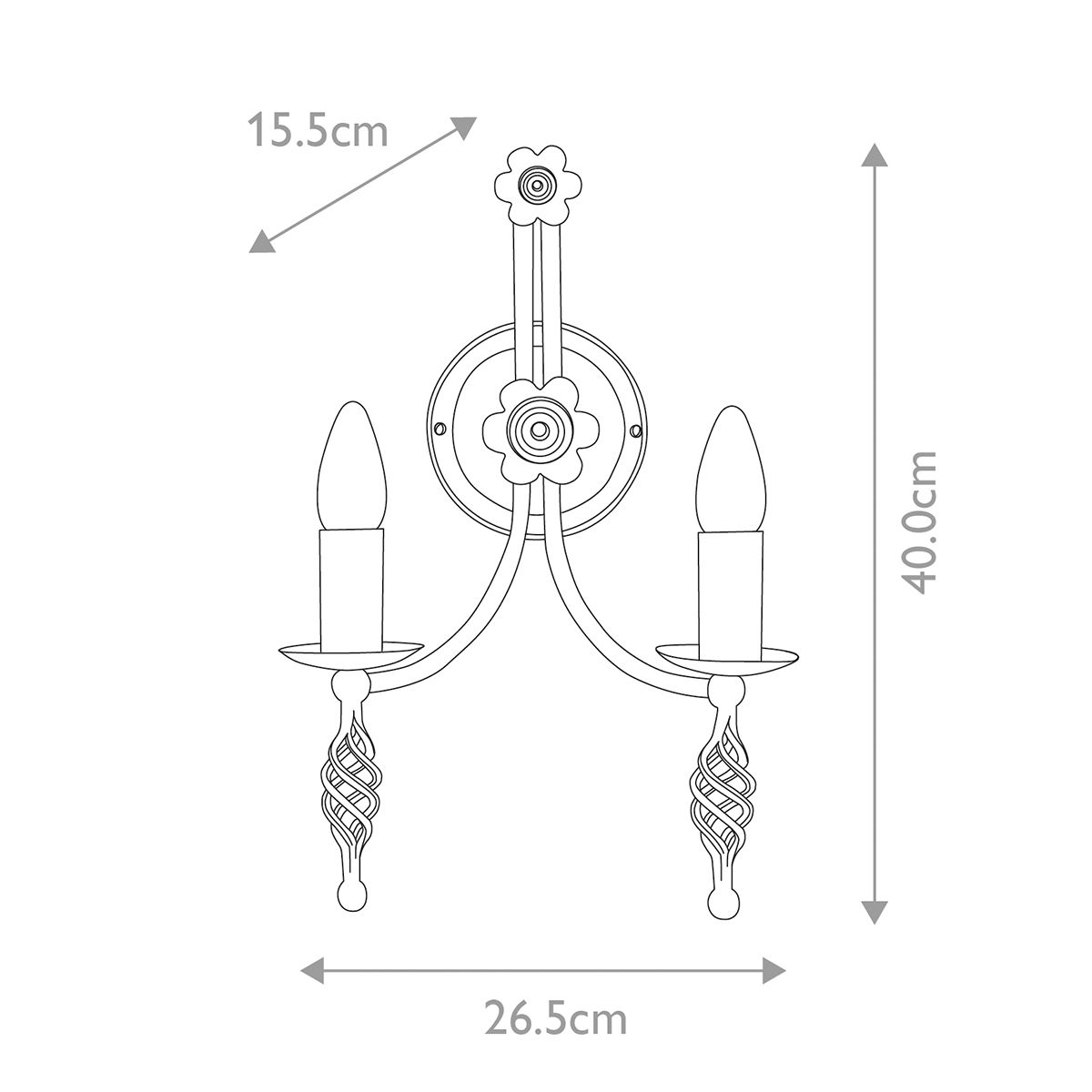 Elstead Lighting Belfry 2 Light Black Wall Light