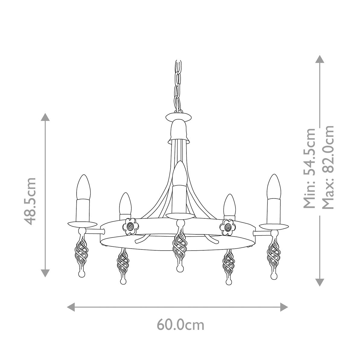 Elstead Belfry 5 Light Black Chandelier Ceiling Light