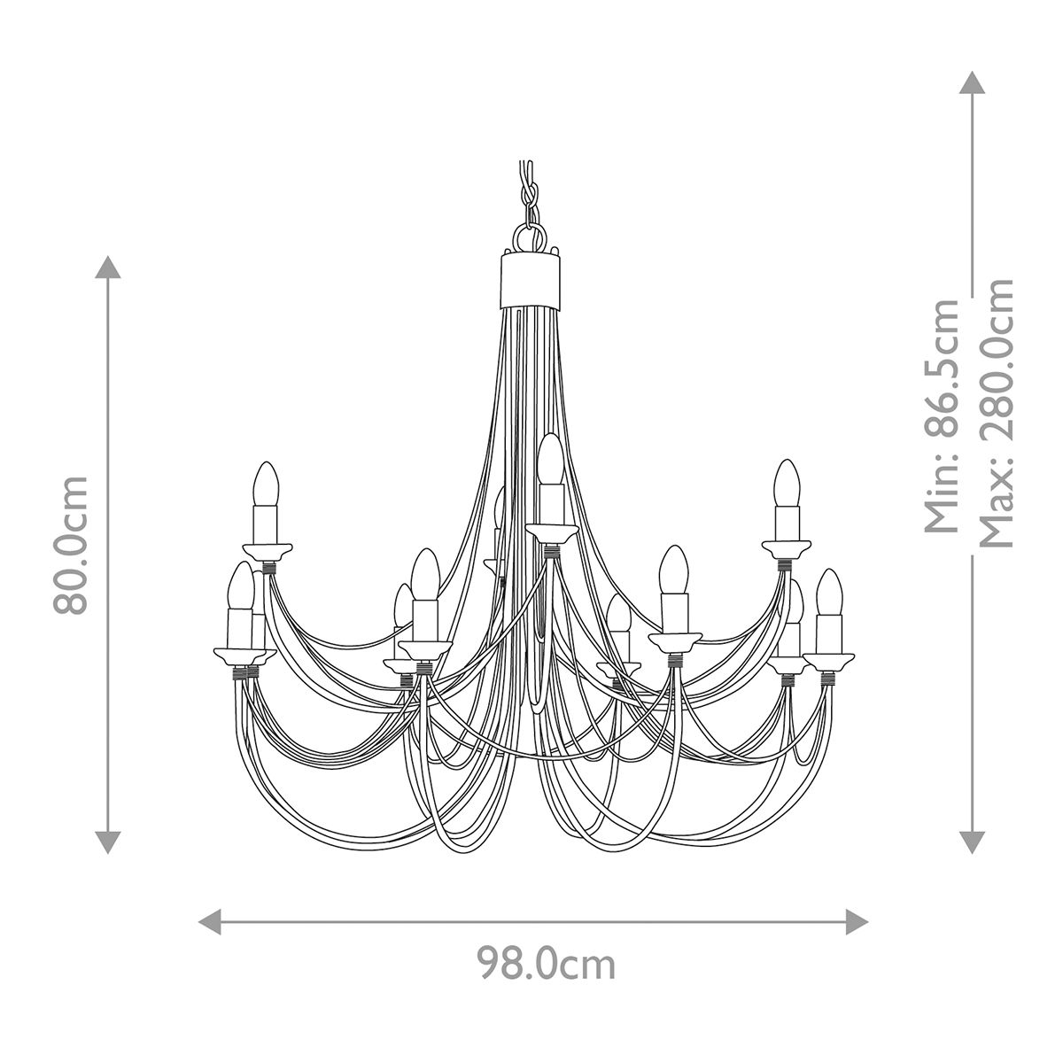 Elstead Carisbrooke 12 Light Chandelier Ceiling Light