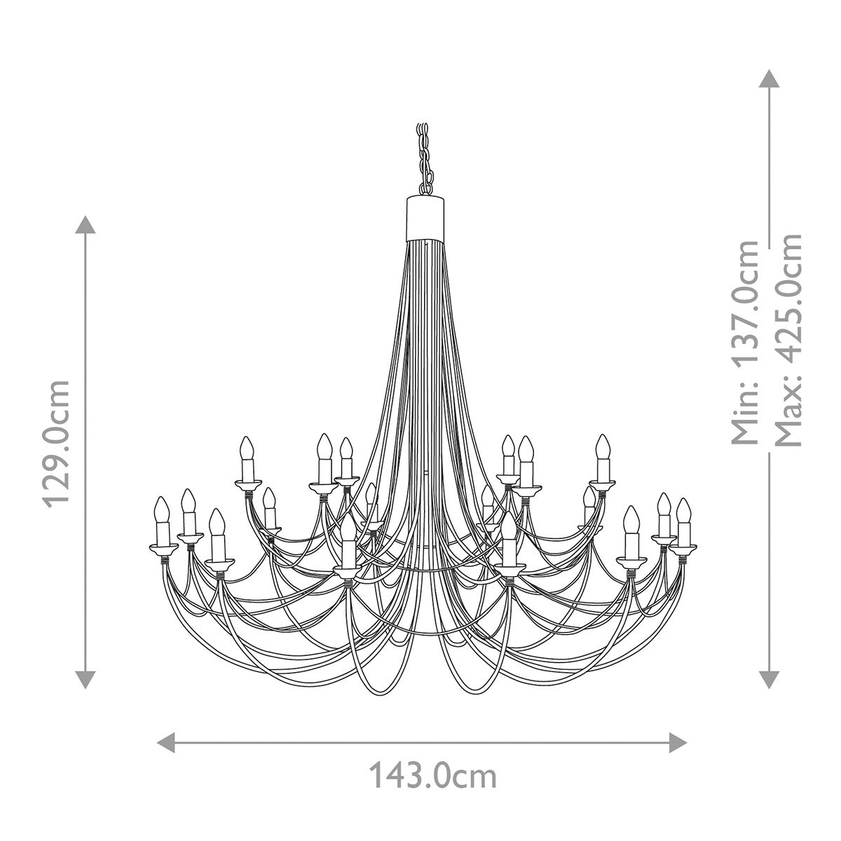 Elstead Carisbrooke 18 Light Chandelier Ceiling Light