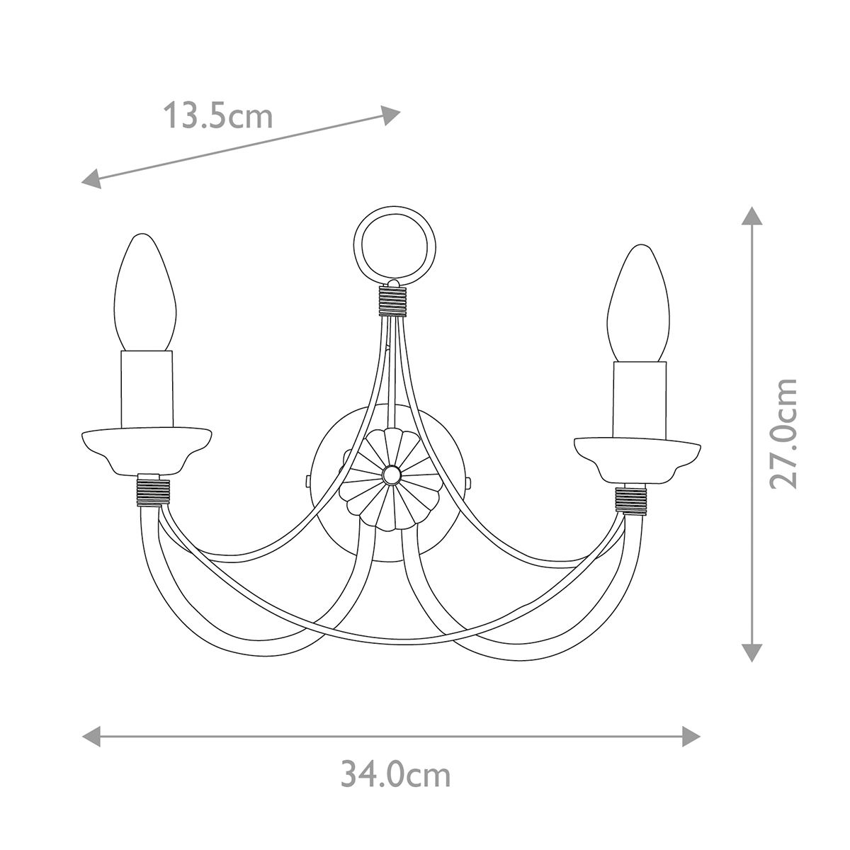 Elstead Carisbrooke 2 Light Black Wall Light